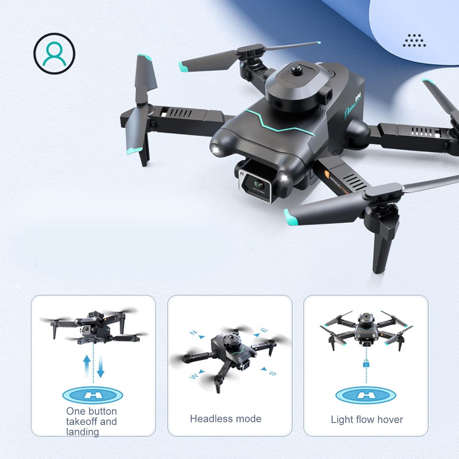 HAIXINBO Mini Folding Unmanned Aerial Vehicle Remote Control Aircraft Four Axis Aircraft for Avoiding Obstacles on All Sides